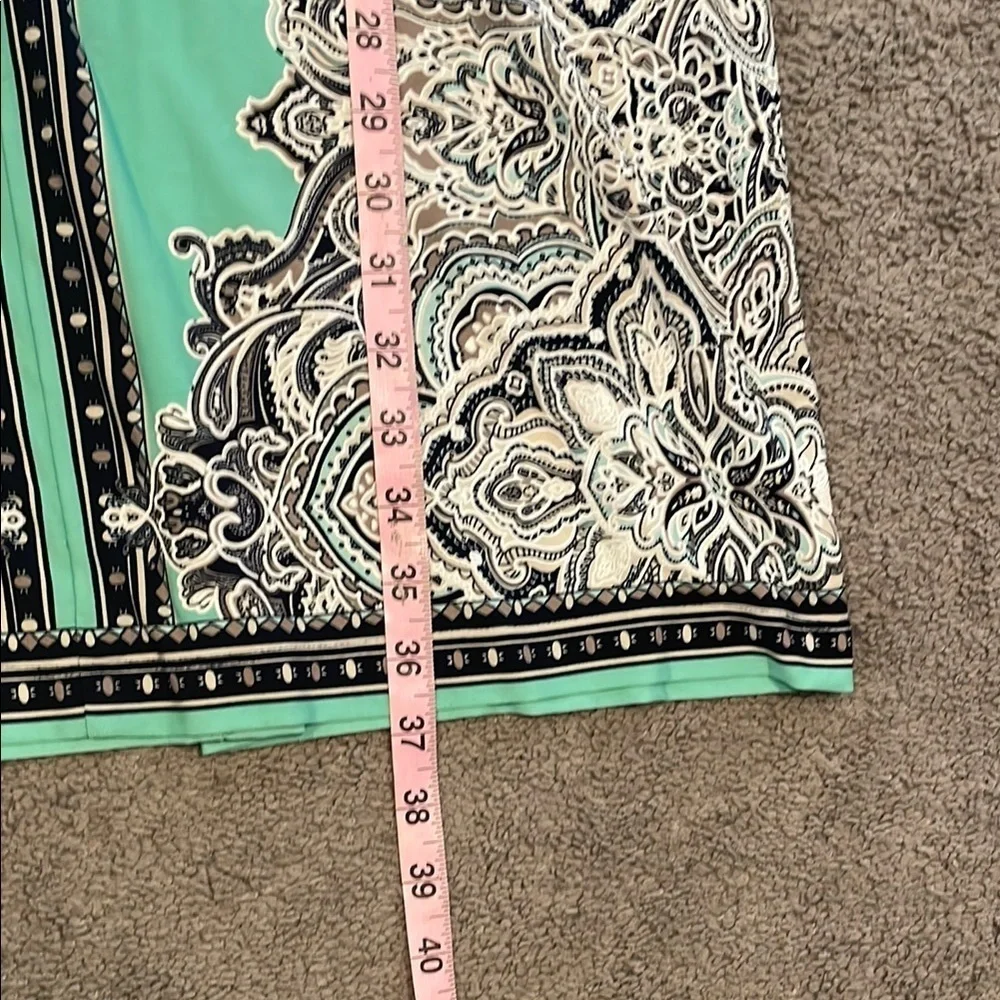 Studio One Green Blue Paisley Floral Sheath Dress | Large - Picture 8 of 11